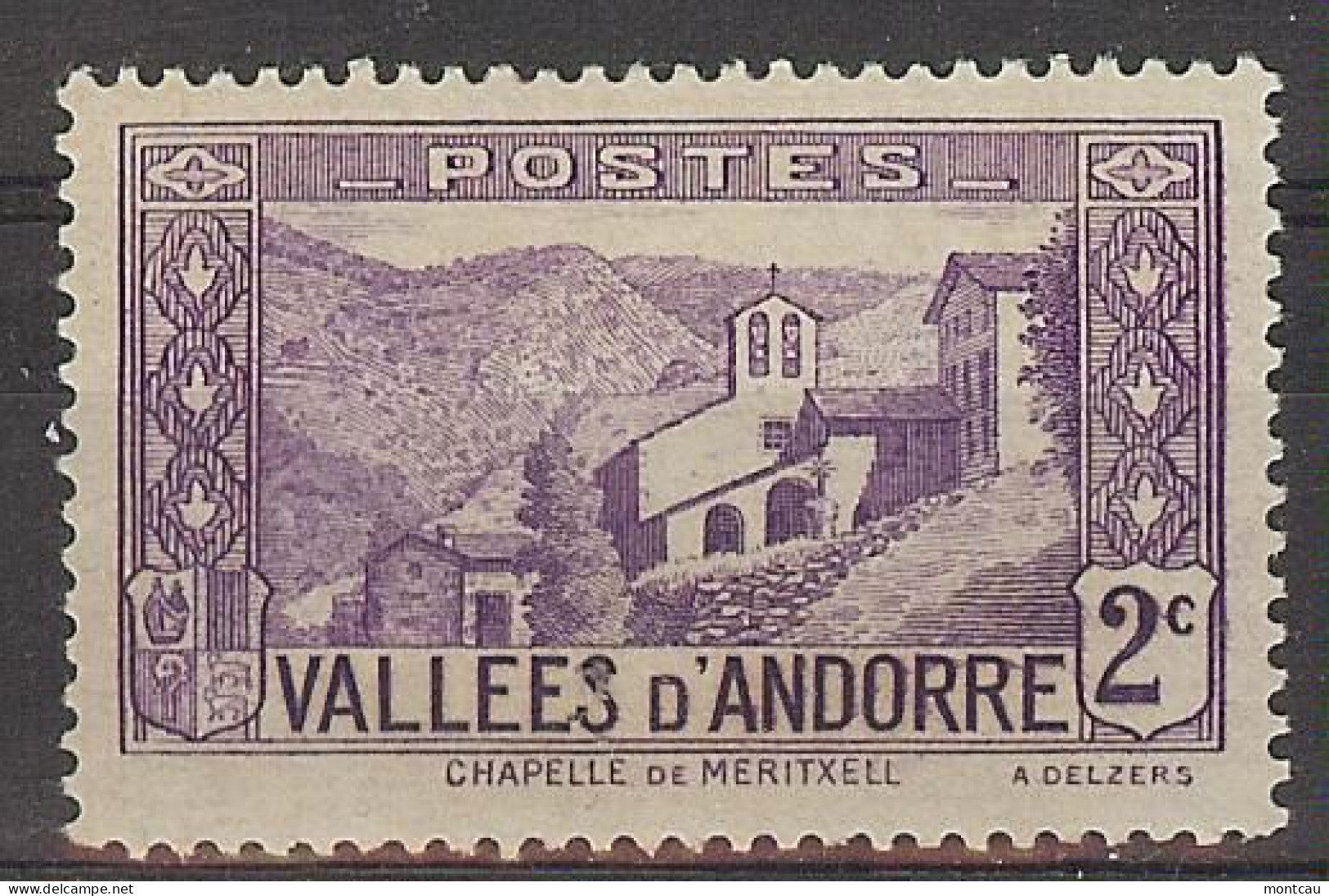 Andorra Fran. 1932 Paisajes 2 C Ed:25 (*) - Ungebraucht