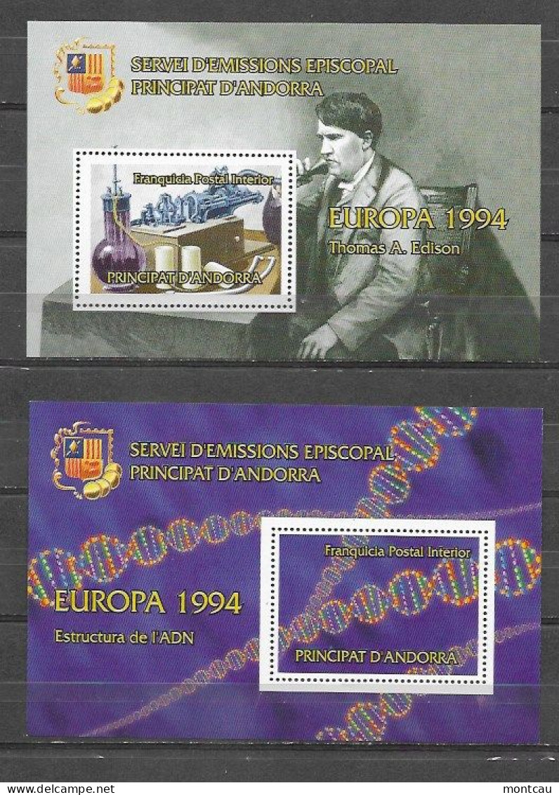 Andorra - 1994 - Vegueria Episcopal Europa - Episcopale Vignetten