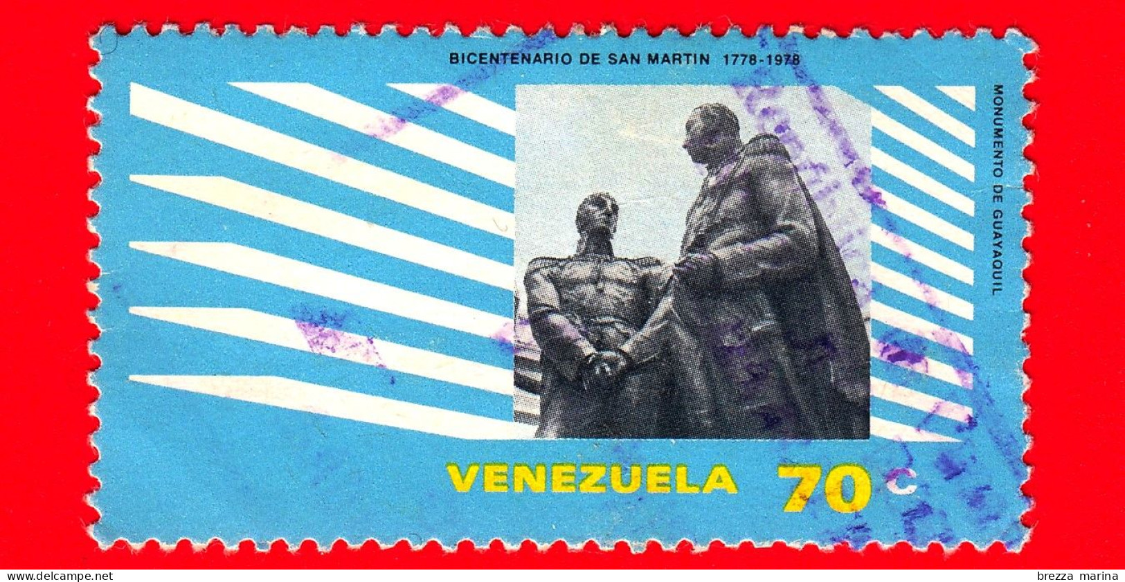 VENEZUELA - Usato - 1979 - 200 Anni Della Nascita Di José De San Martín - 70 - Venezuela