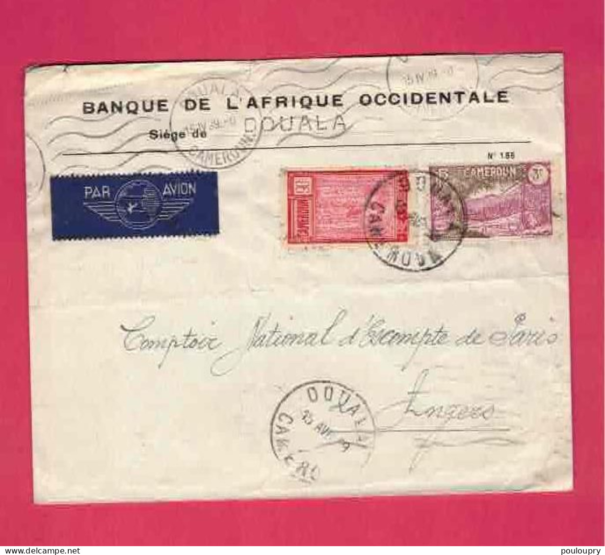 Lettre Parvion De 1939 Pour La France - YT N° 125 Et 148 - Covers & Documents