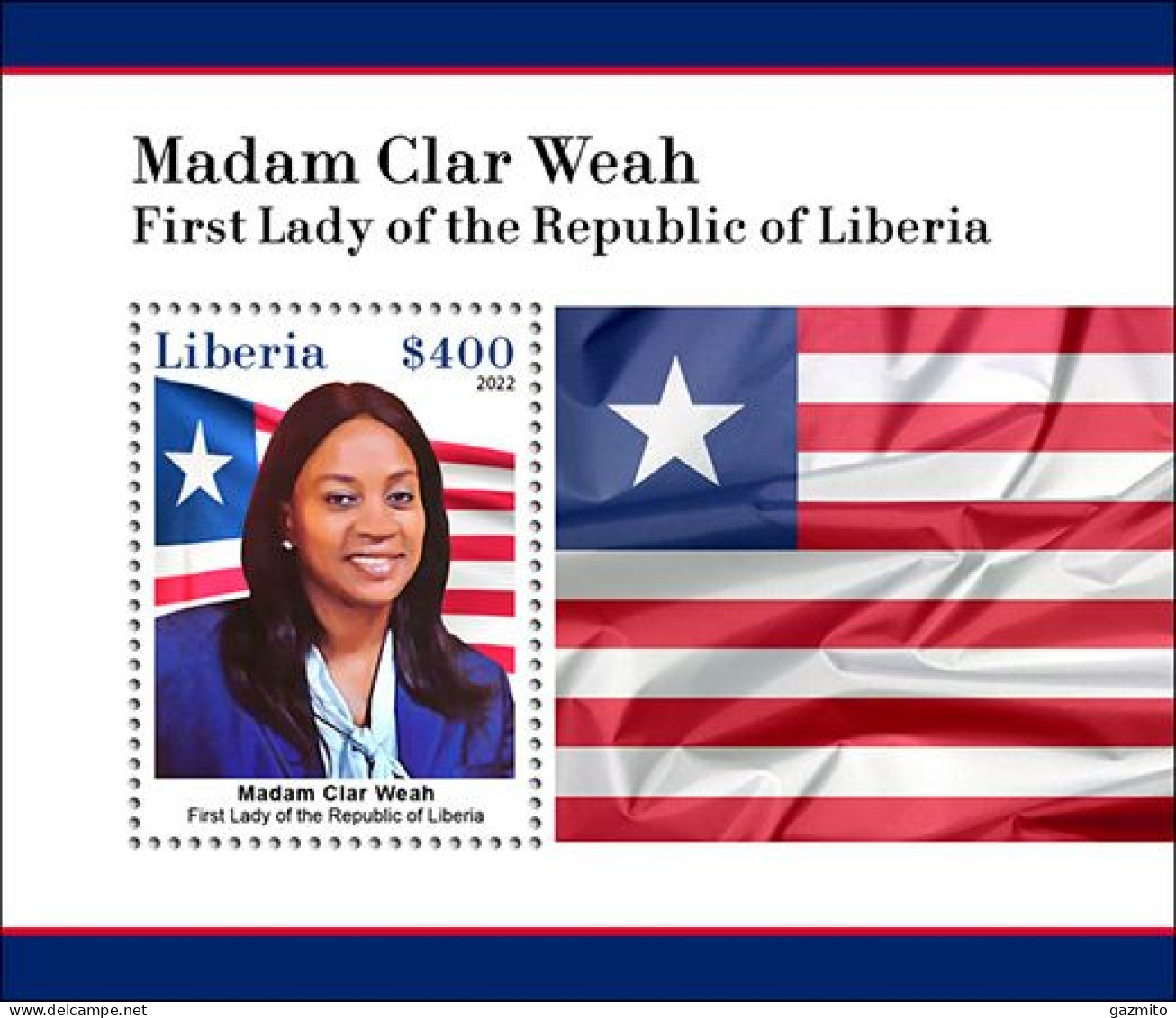 Liberia 2023, First Lady Of The Republic Of Liberia, Flags, BF - Liberia