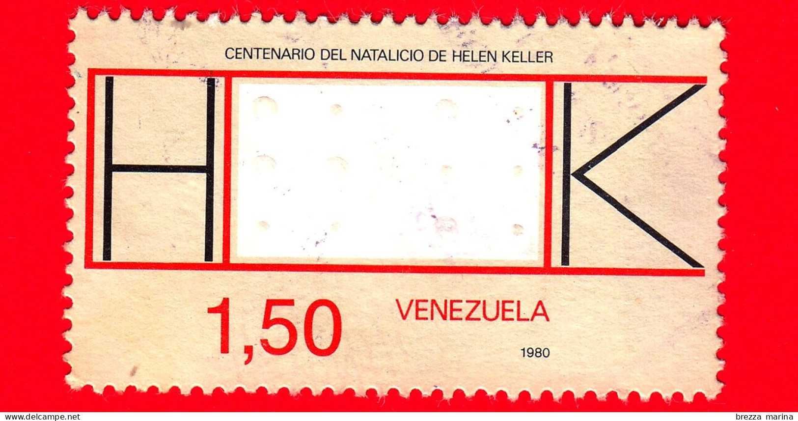 VENEZUELA - Usato - 1981 - Braille (sistema Di Scrittura) - Le Iniziali Di Helen Keller - 1.50 - Venezuela
