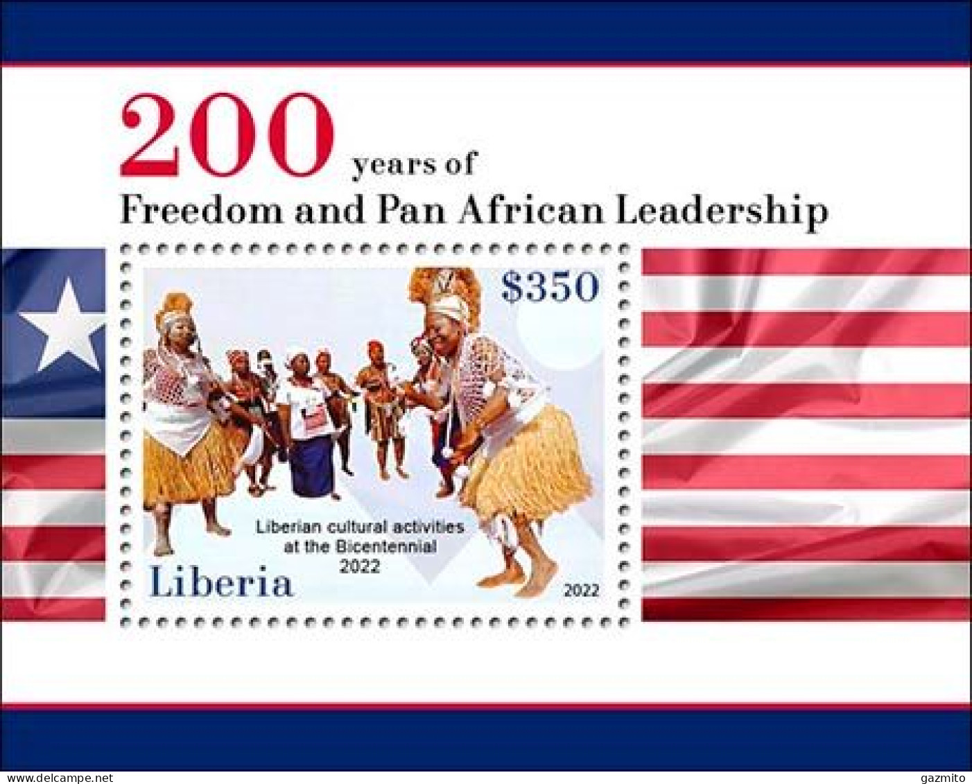 Liberia 2023, Freedom And Pan African Leadership, Traditional Dance, Costumes I, Flags, BF - Liberia