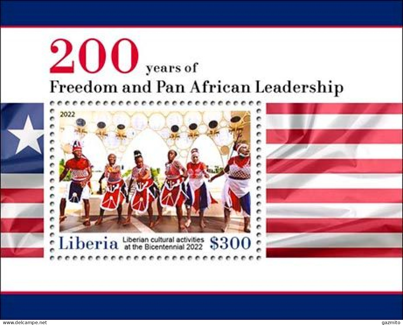 Liberia 2023, Freedom And Pan African Leadership, Traditional Dance, Costumes II, Flags, BF - Liberia