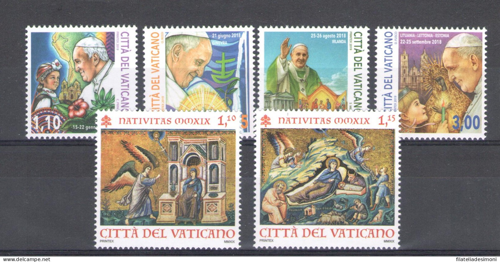 2019 Vaticano, Annata Completa 27 Valori + 6 Foglietti + 1 Libretto Santo Natale , Francobolli Nuovi E Perfetti - MNH ** - Años Completos