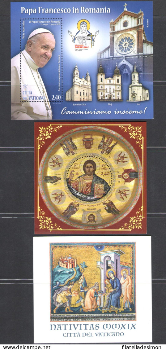 2019 Vaticano, Annata Completa 27 Valori + 6 Foglietti + 1 Libretto Santo Natale , Francobolli Nuovi E Perfetti - MNH ** - Volledige Jaargang