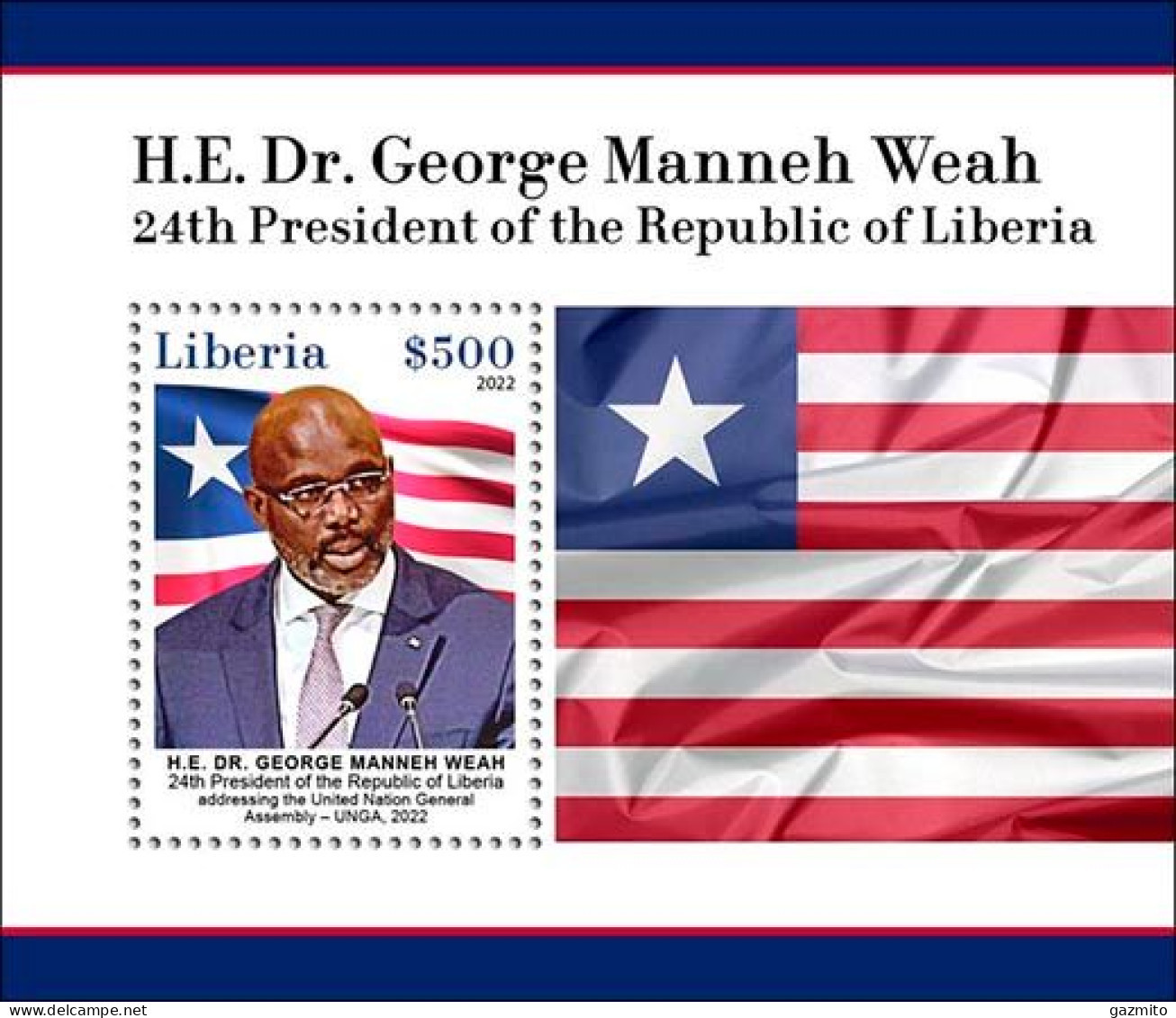 Liberia 2023, President Of The Republic Of Liberia, Weah, Flags, BF - Liberia