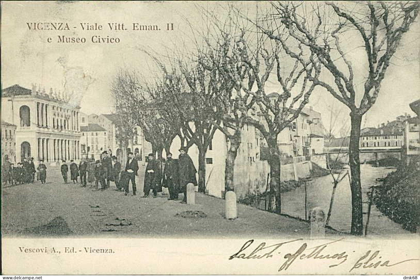 VICENZA - VIALE VITT. EMANUELE II E MUSEO CIVICO - EDIZIONE VESCOVI - SPEDITA - 1900s (20518) - Vicenza