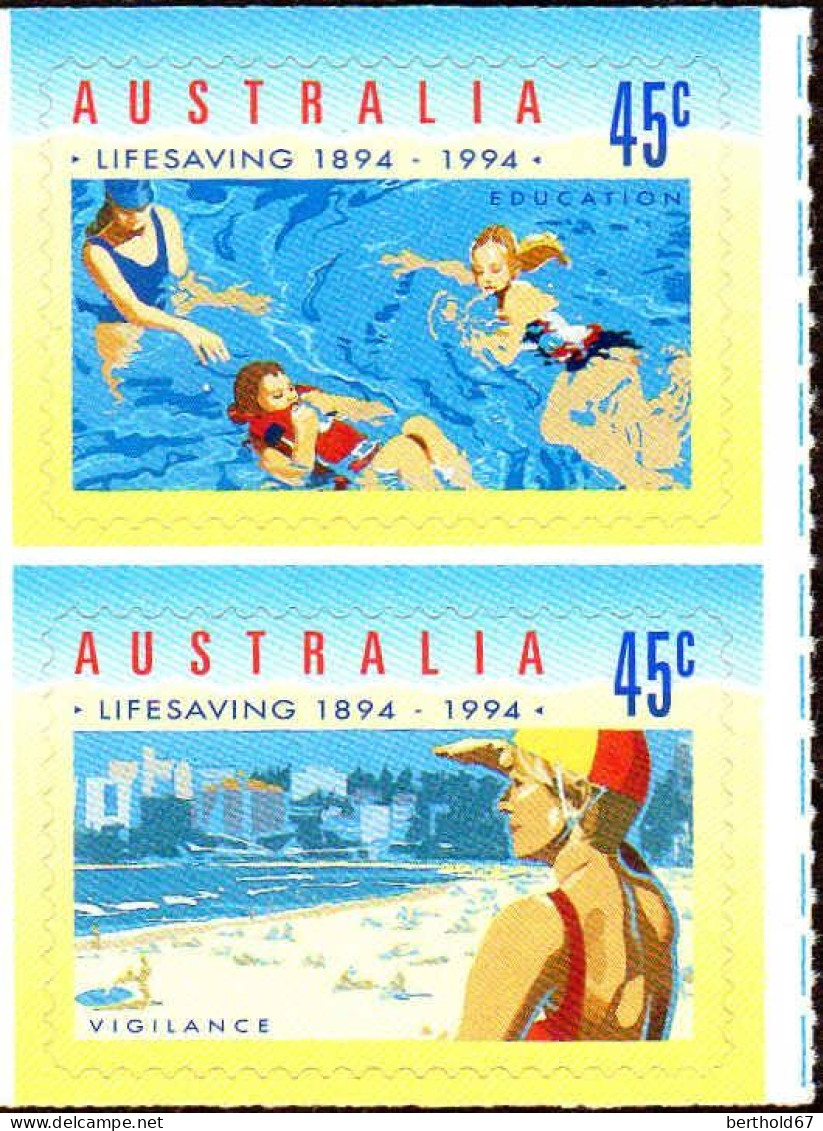Australie Poste N** Yv:1347/1348 Sauvetage En Mer Lavesaving Adhésif - Mint Stamps