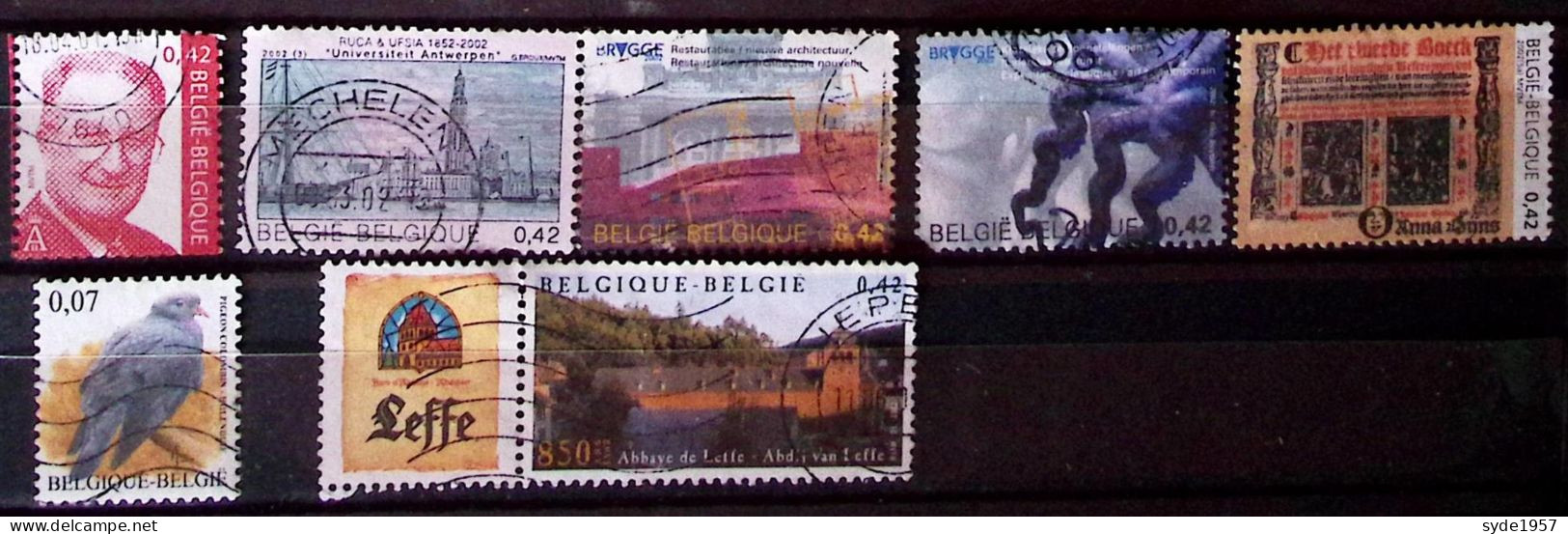 Belgique 2002 7 Timbres Oblitérés, Liste COB Ci-dessous - Oblitérés