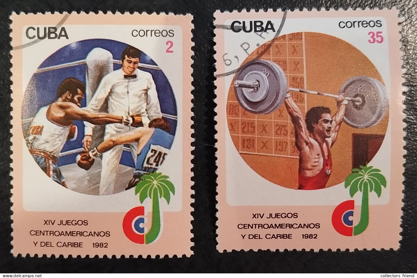Cuba Kuba - 1982 - CENTRAL AMERICA GAMES, Boxing, Boxen / Gewichtheben, Weightlifting - Used - Autres & Non Classés