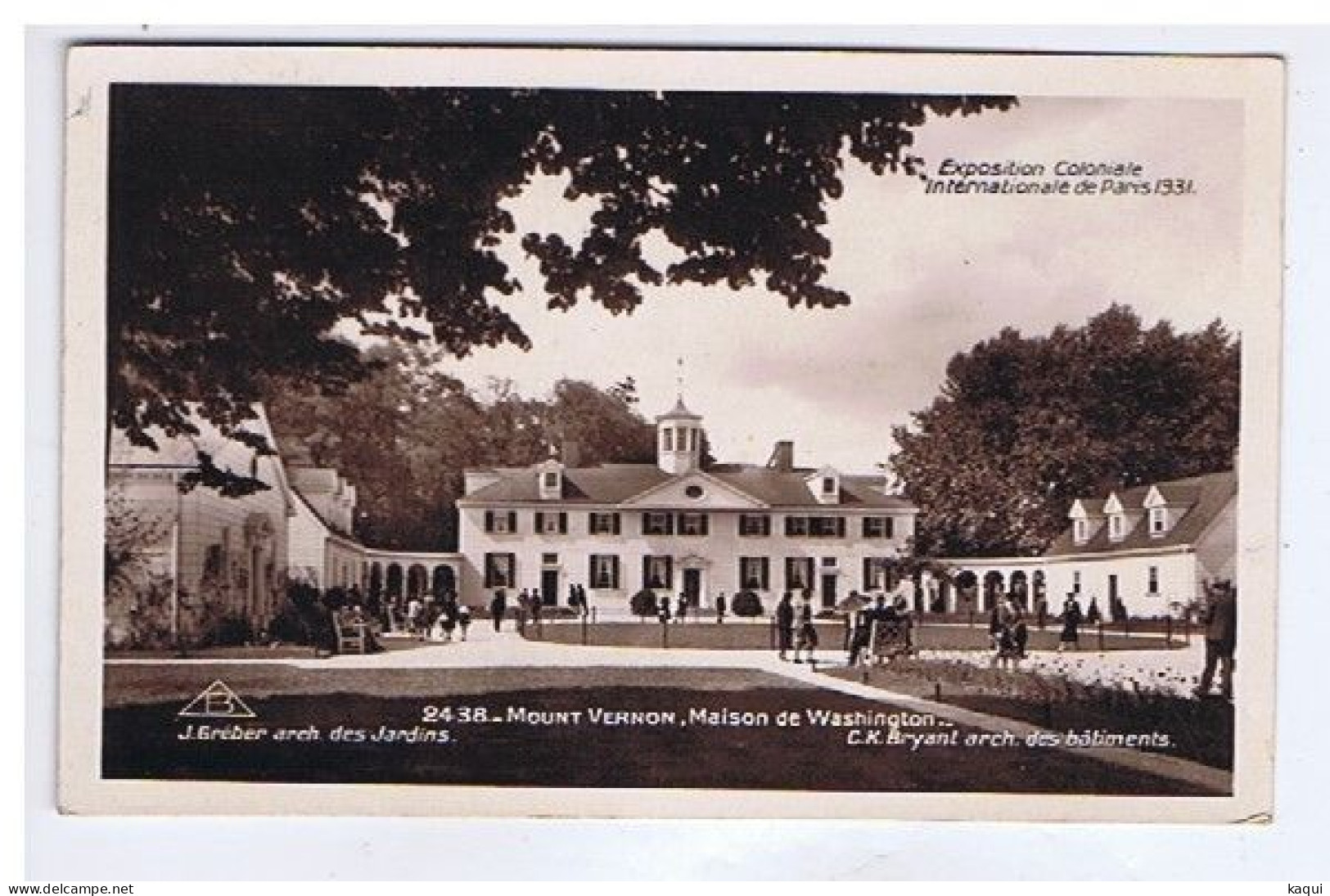 PARIS 1931 - Exposition Coloniale Internationale - Mount Vernon - Maison De Washington - Braun & Cie - N° 2438 - Ausstellungen
