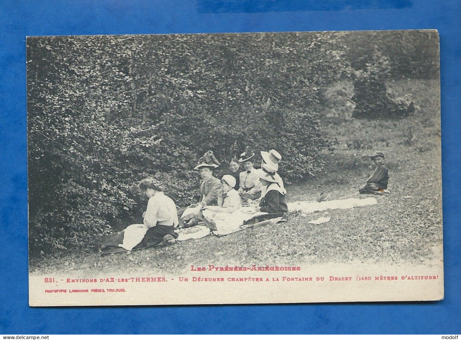 CPA - 09 - Environs D'Ax-les-Thermes - Un Déjeuner Champêtre à La Fontaine Du Drazet - Animée - Non Circulée - Ax Les Thermes