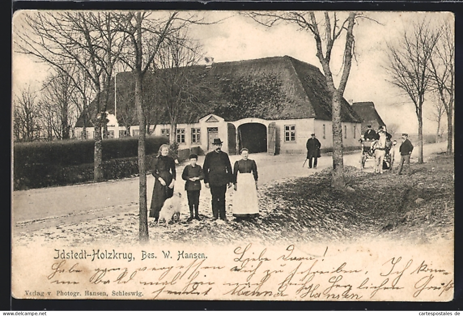 AK Idstedt-Holzkrug, Gasthaus Von W. Hansen, Der Besitzer Mit Familie Davor  - Other & Unclassified