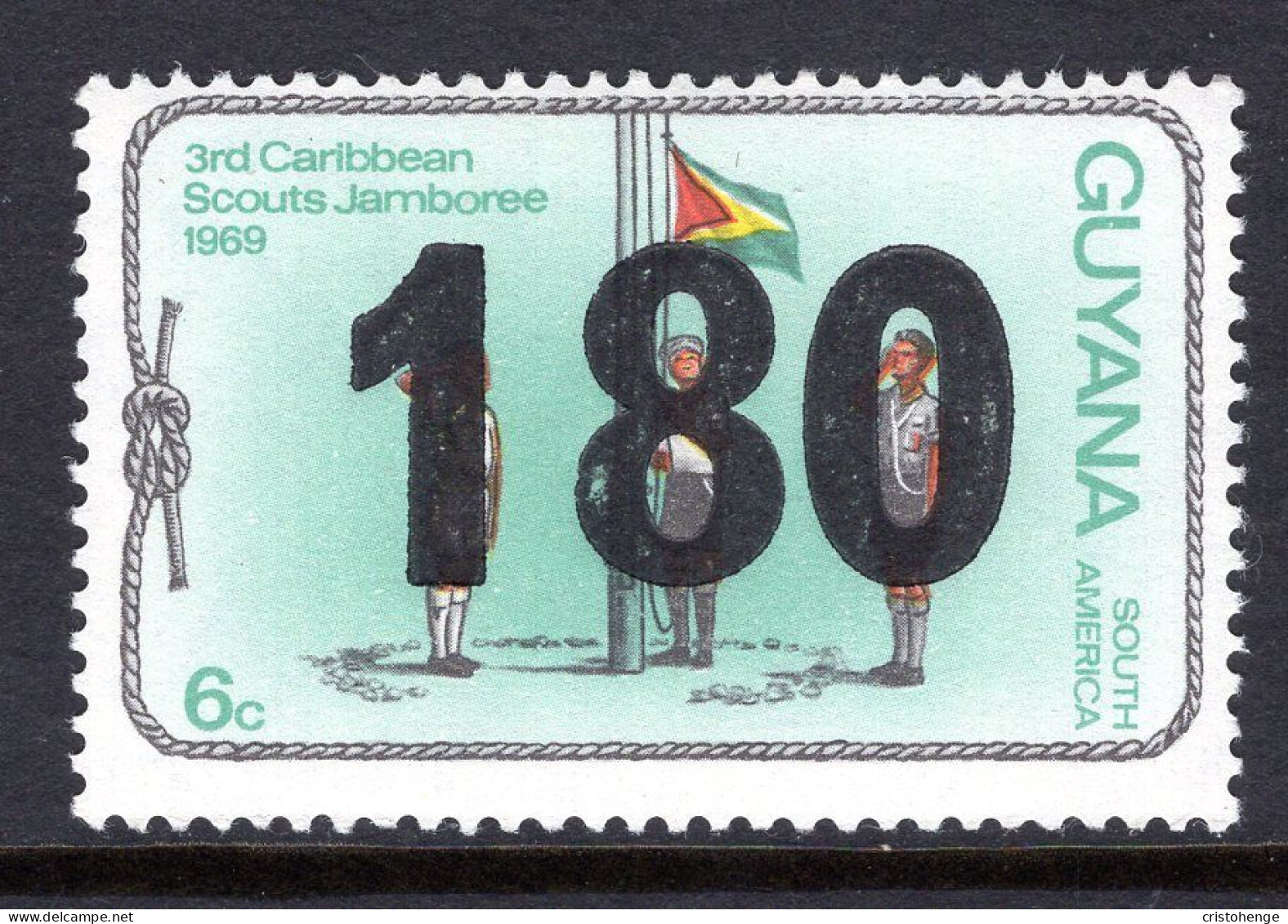 Guyana 1981 Surcharges - 180c On 6c Scout Jamboree HM (SG 835) - Guyane (1966-...)