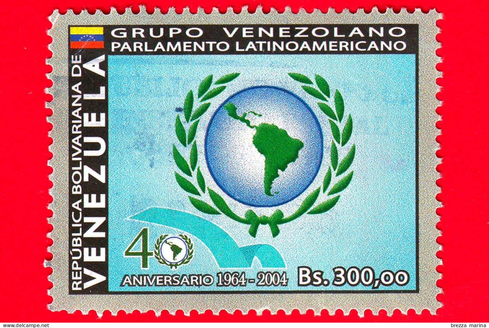 VENEZUELA - Usato - 2004 - 40° Anniversario Del Parlamento Latinoamericano - Emblema - 300.00 - Venezuela