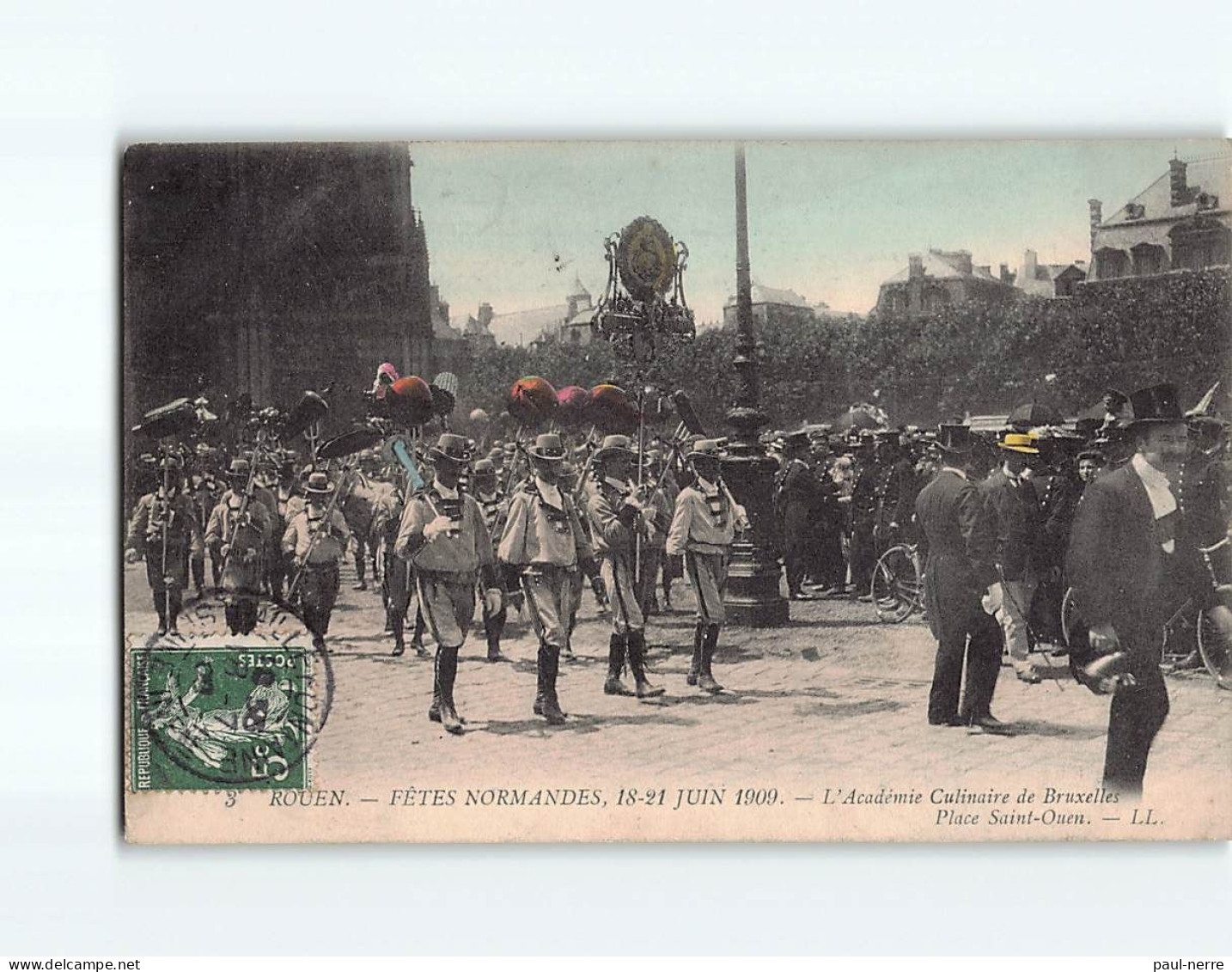 ROUEN : Fêtes Normandes, 18-21 Juin 1909, L'Académie Culinaire De Bruxelles, Place Saint-Ouen - Très Bon état - Rouen