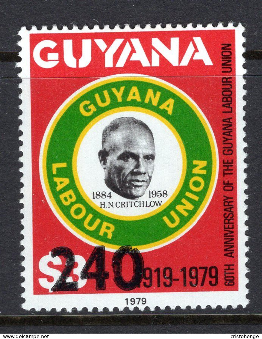 Guyana 1981 Surcharges - 240c On $3 Labour Union HM (SG 840) - Guyane (1966-...)