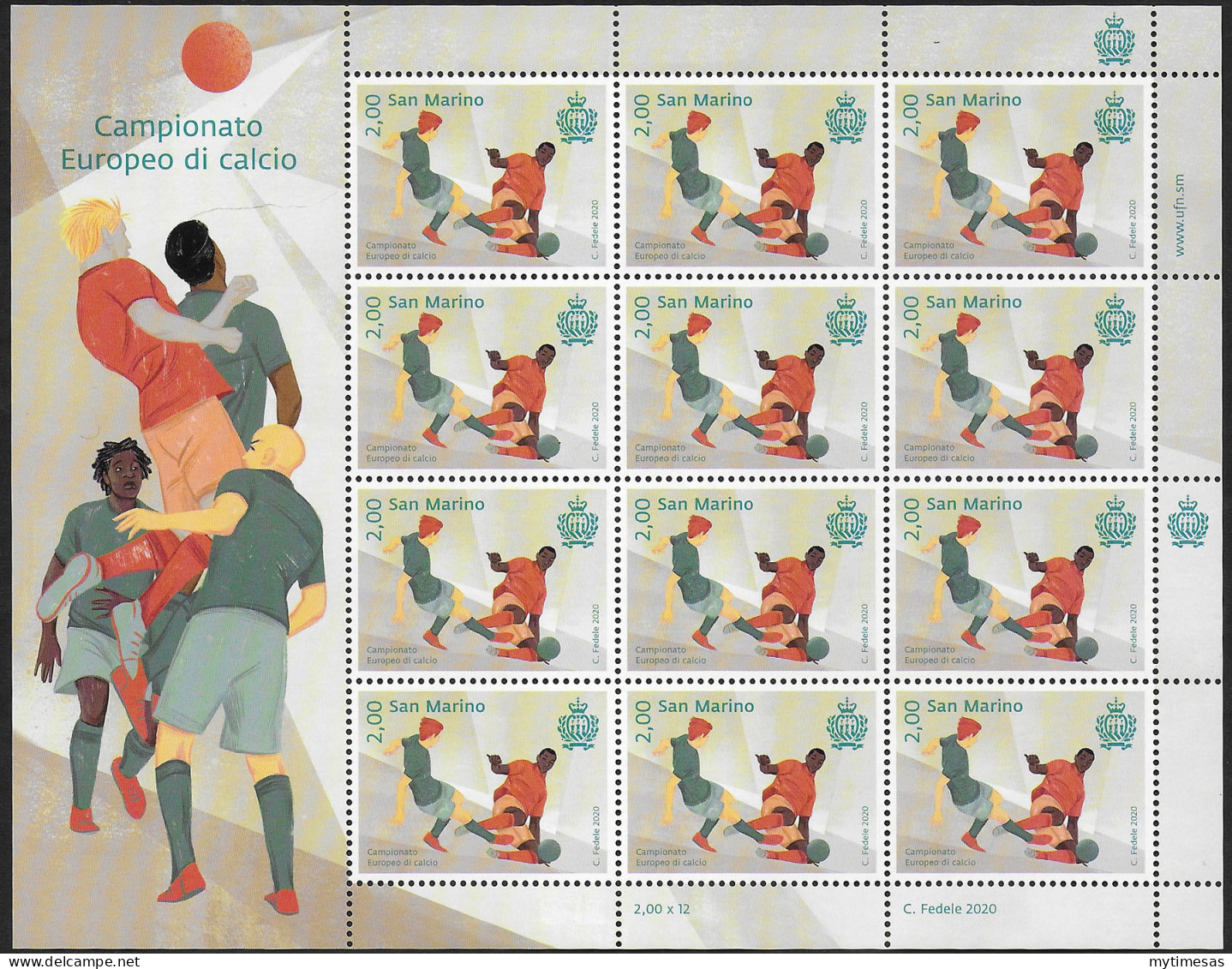 2020 San Marino Campionato Europeo MS MNH Unificato N. 2667 - Otros & Sin Clasificación