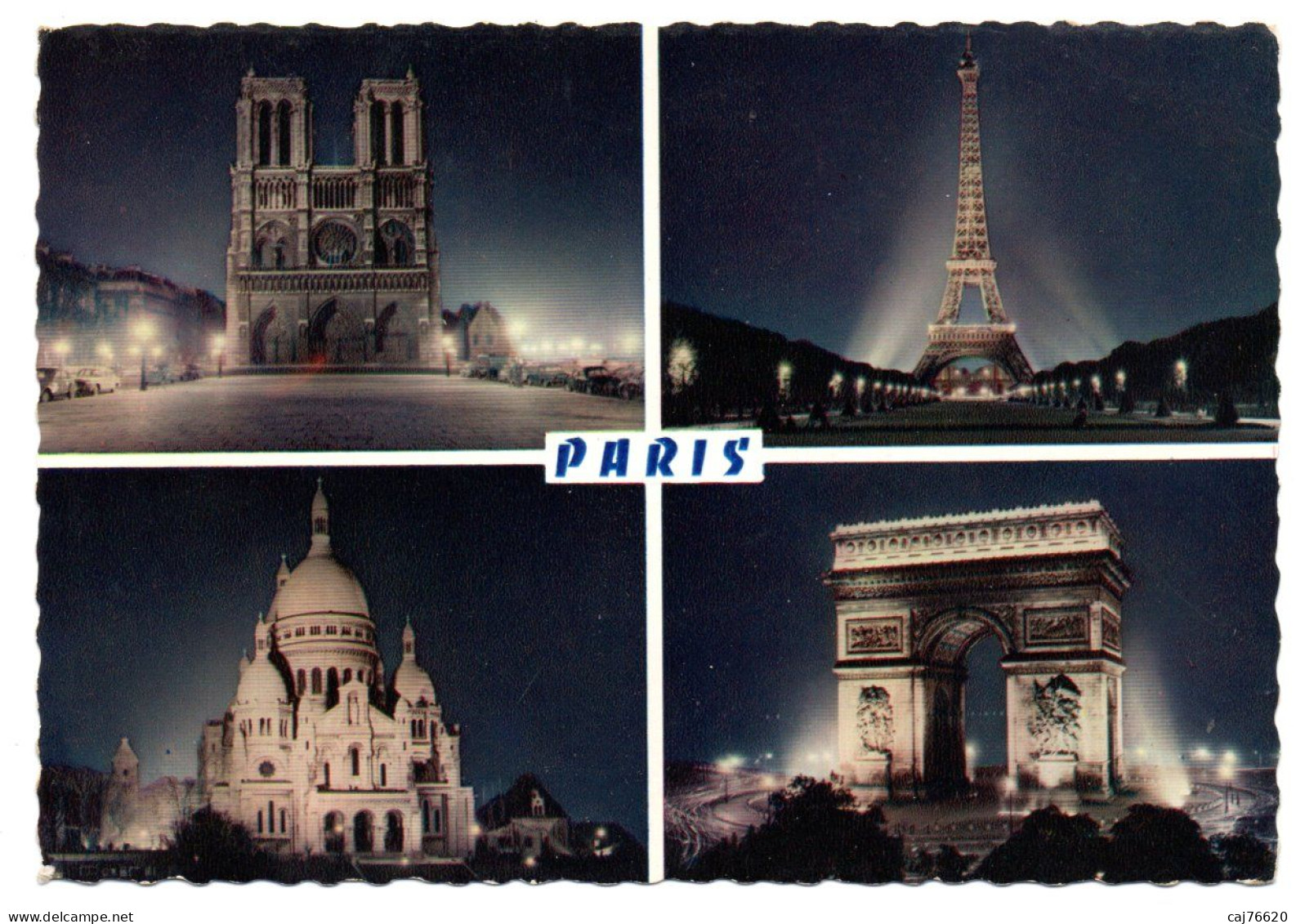 Paris , Notre-dame,tour Effeil,le Sacré Coeur ,l'arc De Triomphe - Parigi By Night