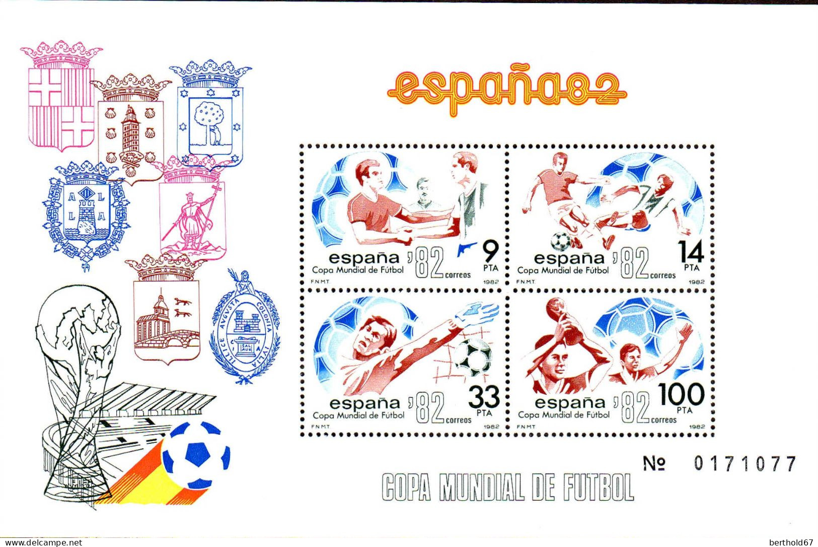 Espagne Bloc N** Yv: 31/32 Coupe Du Monde De Football Espagna 82 - Blocs & Hojas