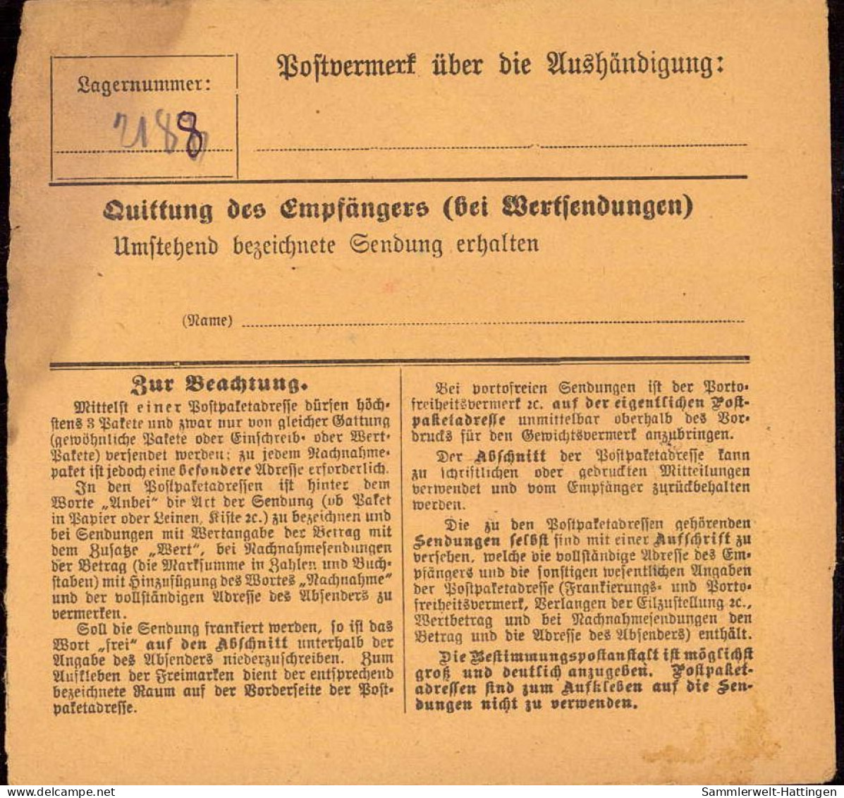 604028 | Paketkarte, Nr. Zettel Mit Eindruck Des K. Katasterbureau, Vermessung, Geografie  | München (W - 8000), -, - - Lettres & Documents