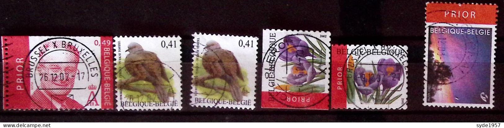 Belgique 2002 6 Timbres Oblitérés, Liste COB Ci-dessous - Gebruikt