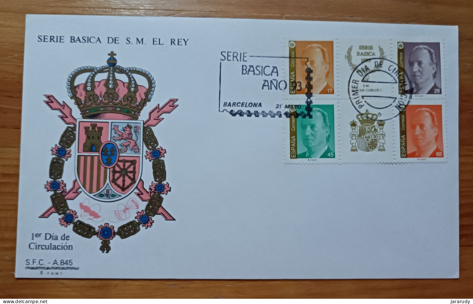 ESPAÑA BÁSICA 1993 FDC/SPD MNH - FDC