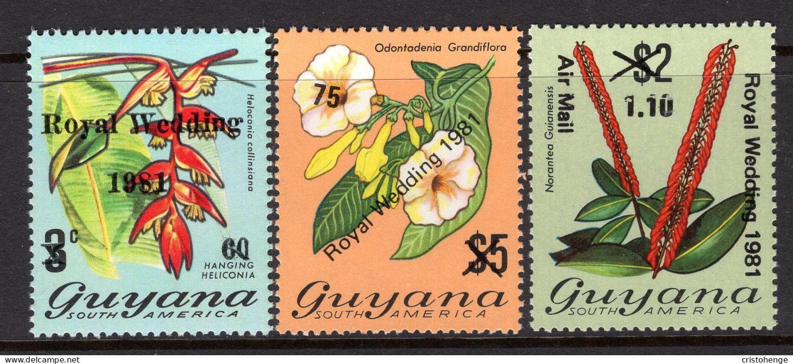 Guyana 1981 Royal Wedding Set HM (SG 841-843) - Guyana (1966-...)