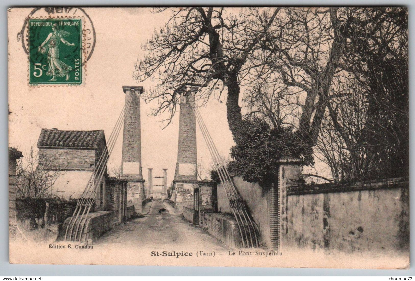 (81) 167, Saint St Sulpice, Edition G Gaudou, Le Pont Suspendu - Saint Sulpice