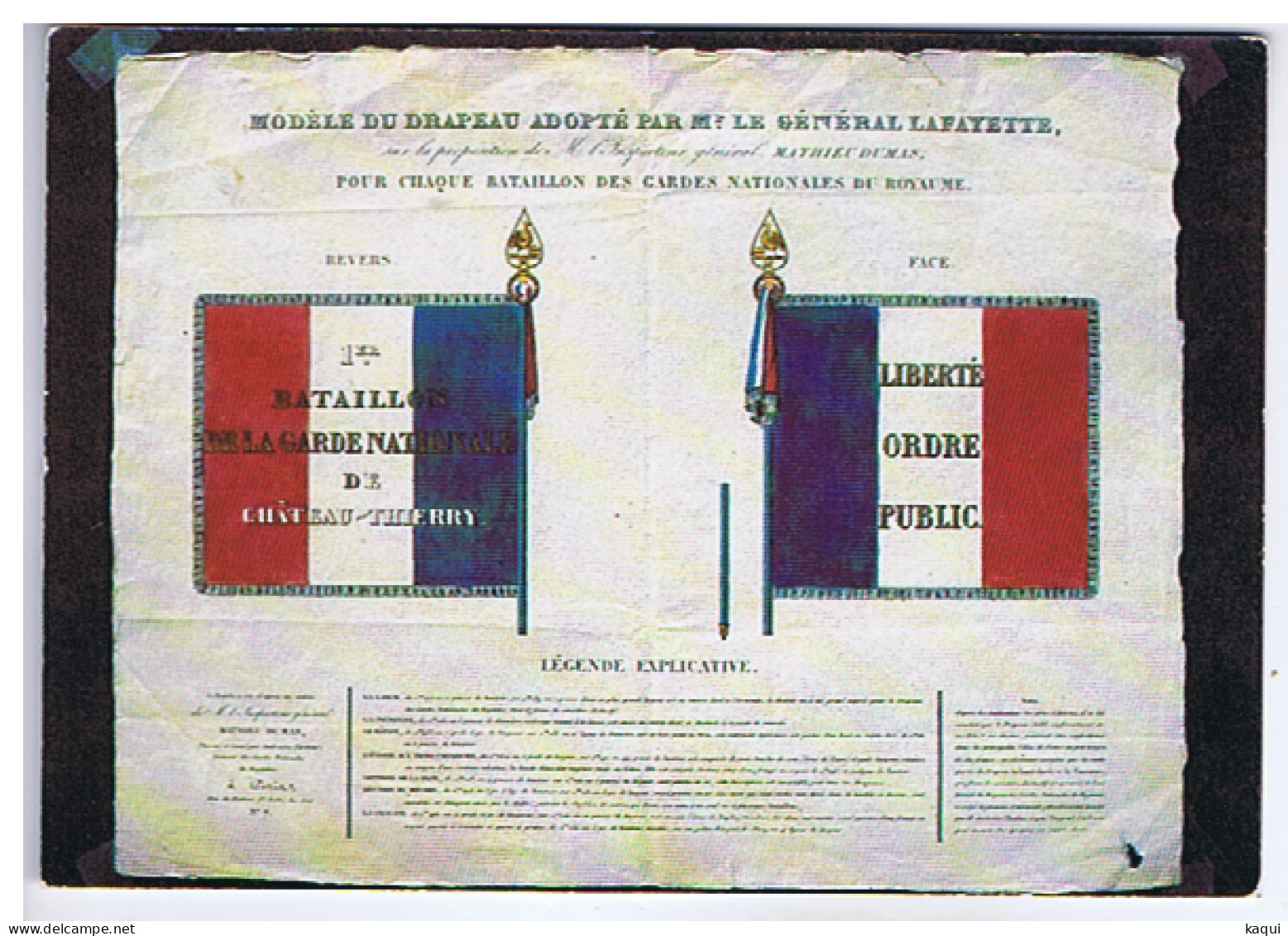 MILITARIA - Modèle De Drapeau Adopté Par Mr Le Général LAFAYETTE - Abeille-Cartes - Editions Lyna - N° 37 - Patriottiche
