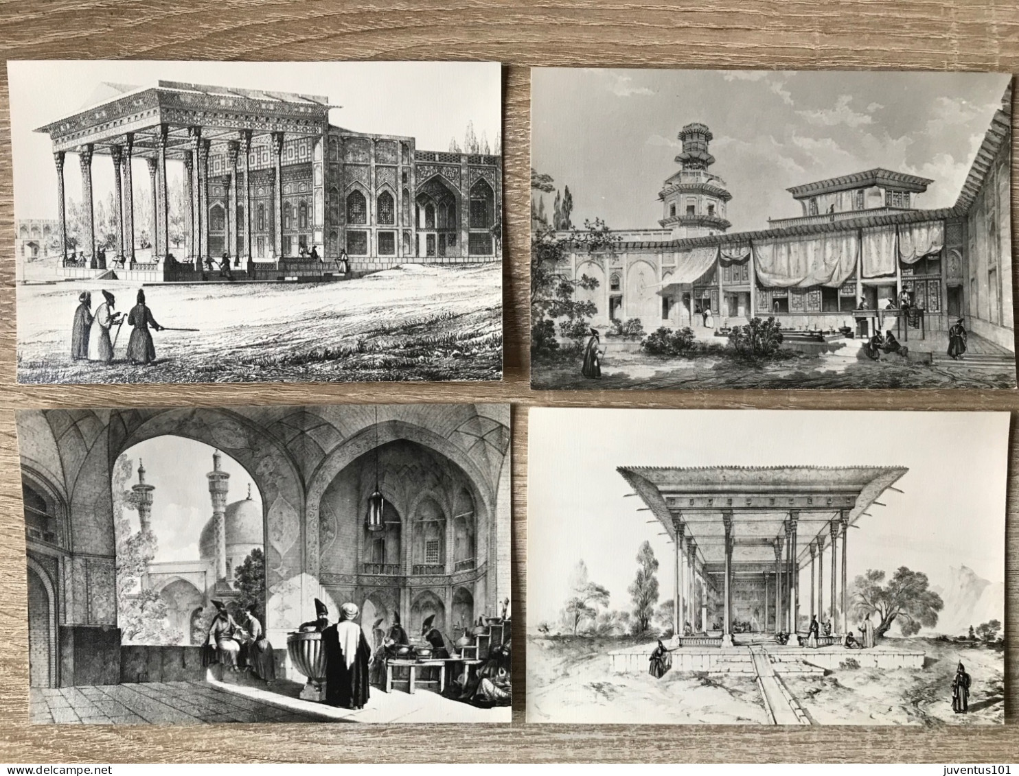 Carnet De 10 Cartes Isfahan-Hotel Shah Abbas-Esfahan De L'année 1840 D'après Les Gravures Par Flandin-poste-TRES RARE - Irán