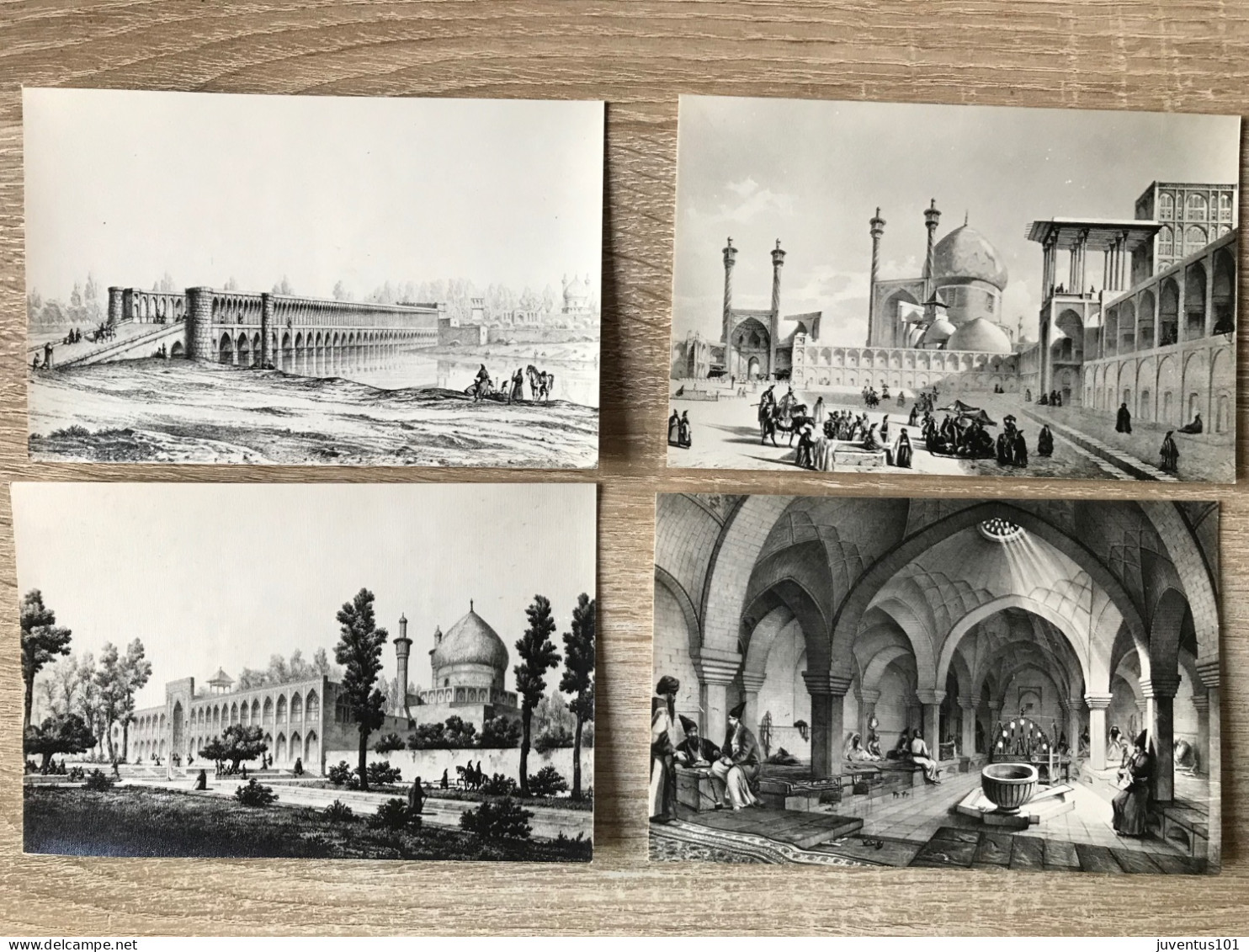 Carnet De 10 Cartes Isfahan-Hotel Shah Abbas-Esfahan De L'année 1840 D'après Les Gravures Par Flandin-poste-TRES RARE - Irán
