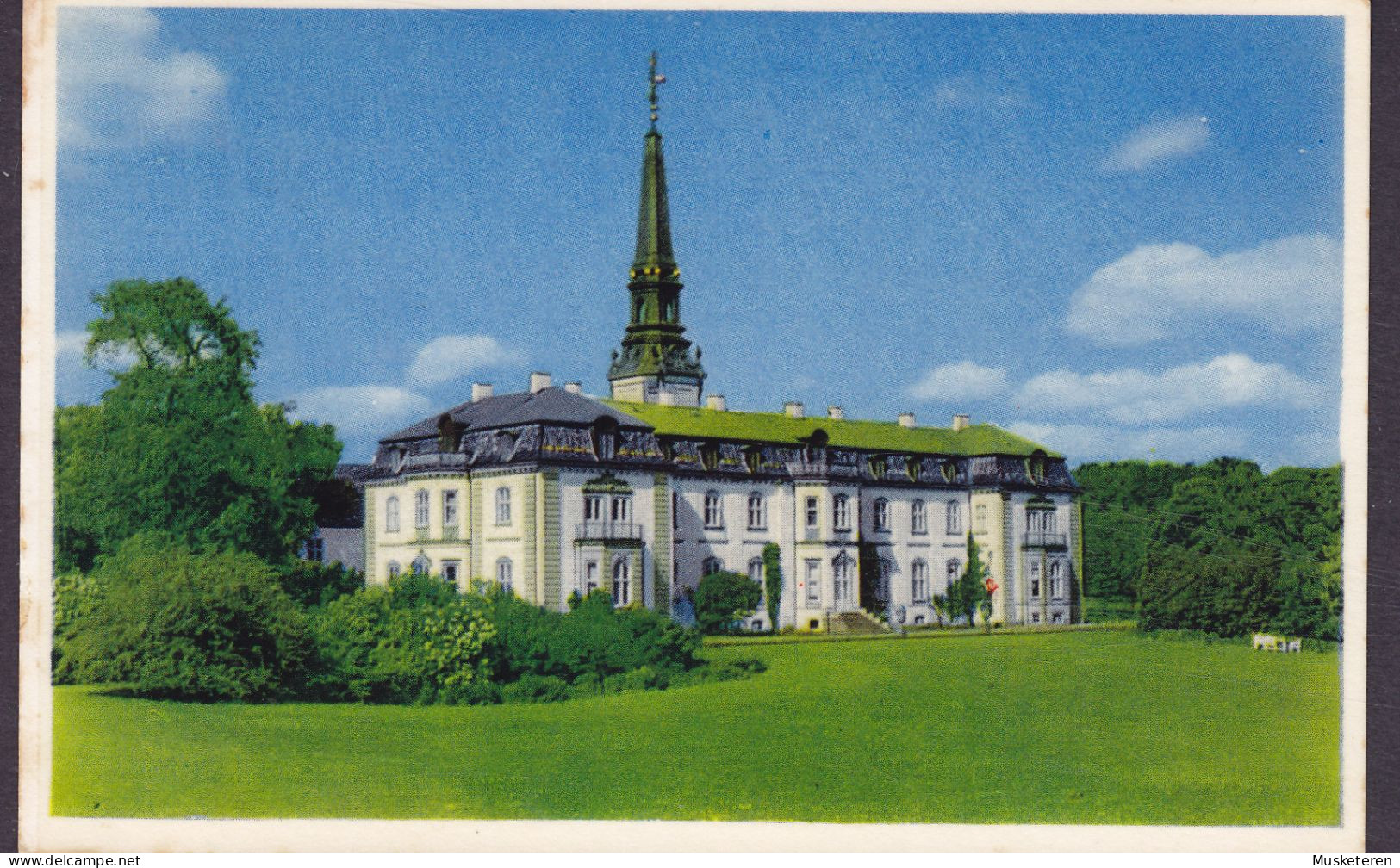 Denmark PPC Manor House Bregentved, Sjælland Stenders Forlag Farvefoto Nr. 2 Slogan KØBENHAVN 1956 (2 Scans) - Dinamarca