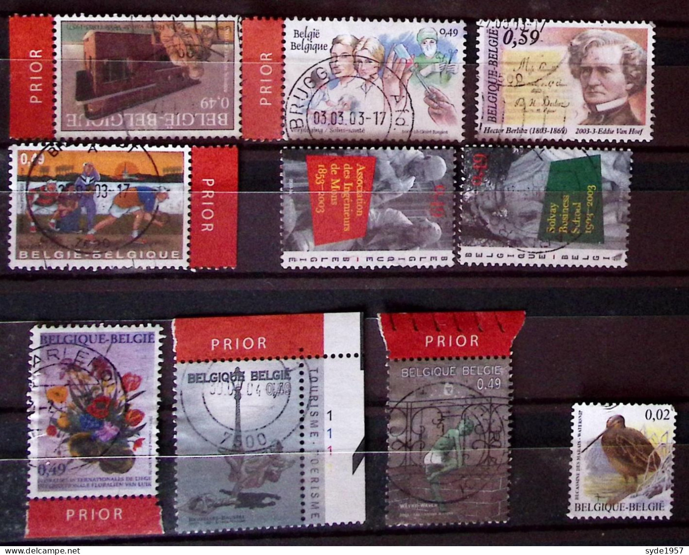 Belgique 2003 10 Timbres Oblitérés, Liste COB Ci-dessous - Used Stamps