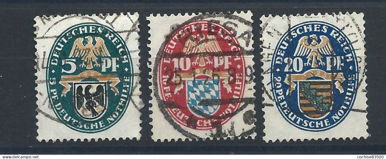 Allemagne Empire N°368/70 Obl (FU) 1925 - Armoiries De Ville - Oblitérés