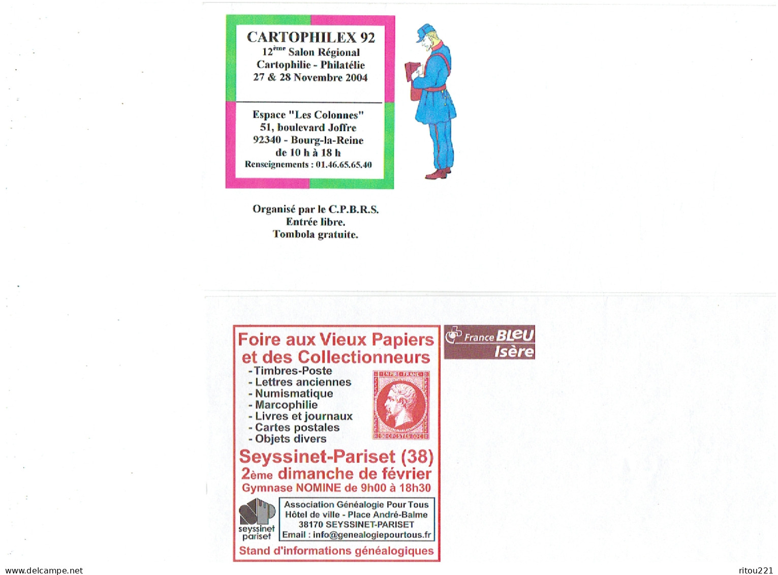 Lot 22 - Enveloppe Publicitaire Illustration Bourse Cartes Postales AUXERRE ITTEVILLE GRAY LONS LE SAUNIER VENISSIEUX - Pubblicitari