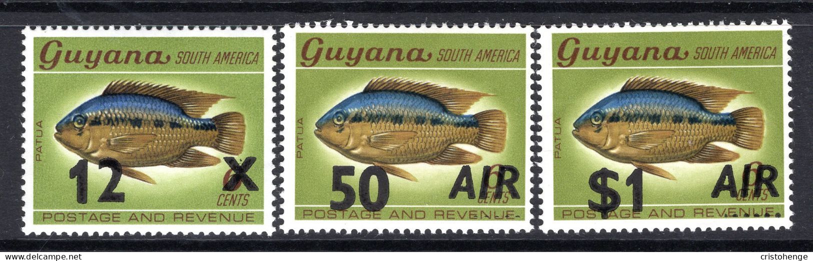 Guyana 1981 Fish - Airmail Surcharge Set HM (SG 861-863b) - Guyane (1966-...)