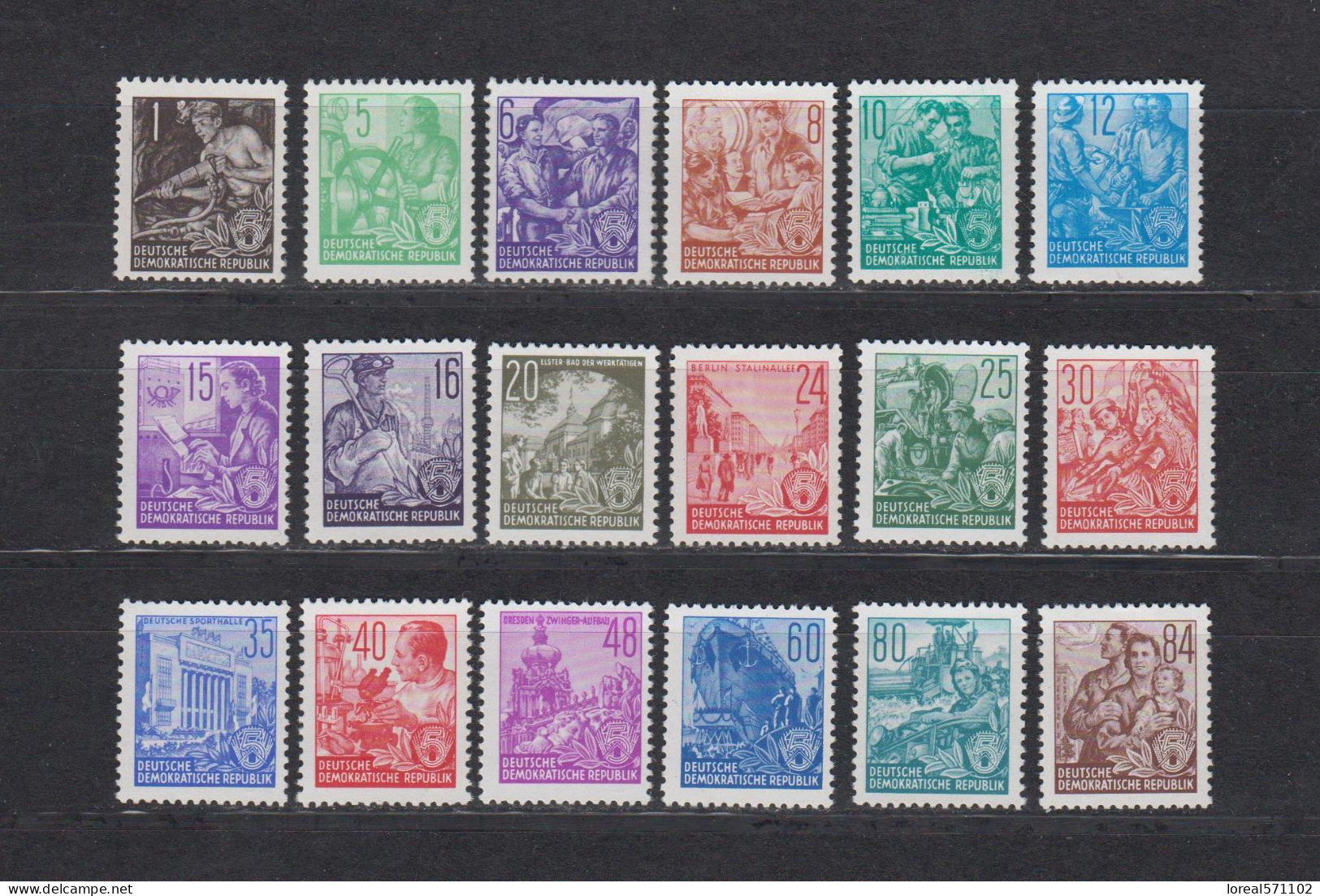 DDR  1953 Mich.Nr.362/79 ** Geprüft Schönherr BPP - Unused Stamps