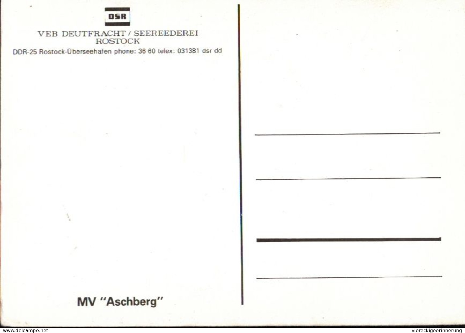 ! DDR Ansichtskarte Aschberg, Ship, DSR Schiff, Frachter, Rostock - Koopvaardij