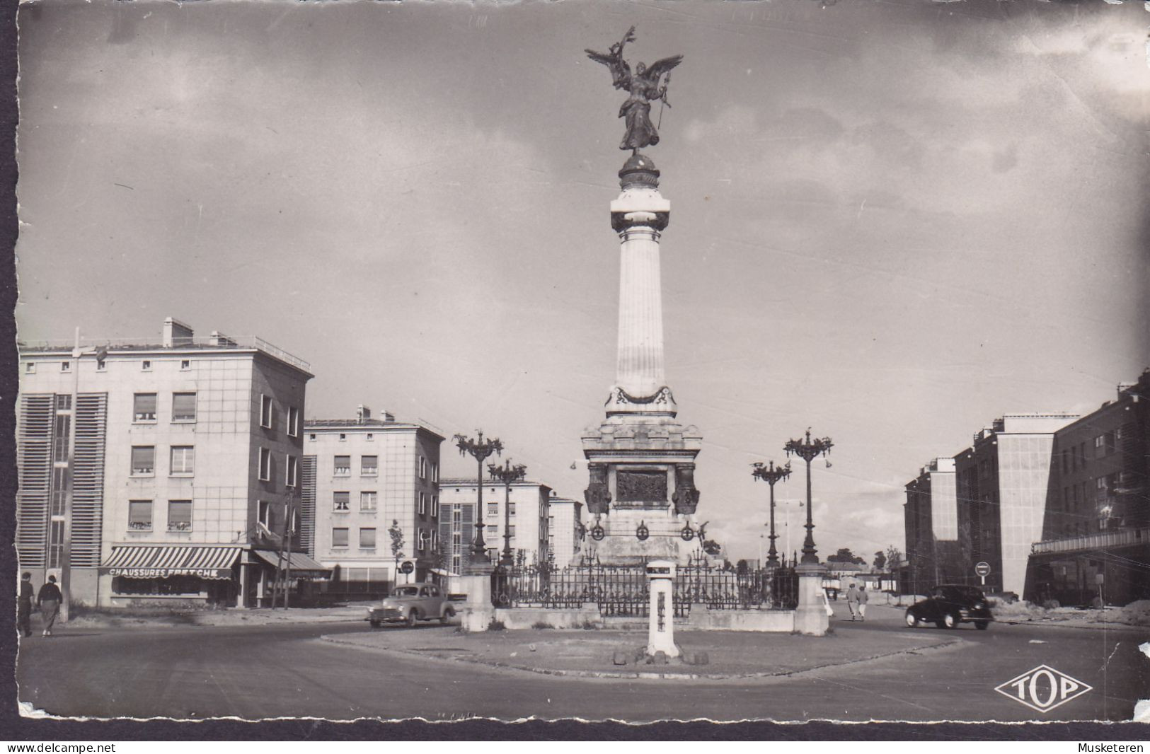 France CPA Dunkerque (Nord) Statue De La Victoire Olots Carnot 1954 HELLERUP Denmark Echte Real Photo Véritable - Dunkerque