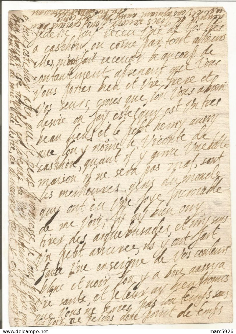 N°1721 ANCIENNE LETTRE DE ELISABETH DE NASSAU AU PRINCE DE SEDAN AVEC CACHET DE CIRE - Historische Dokumente