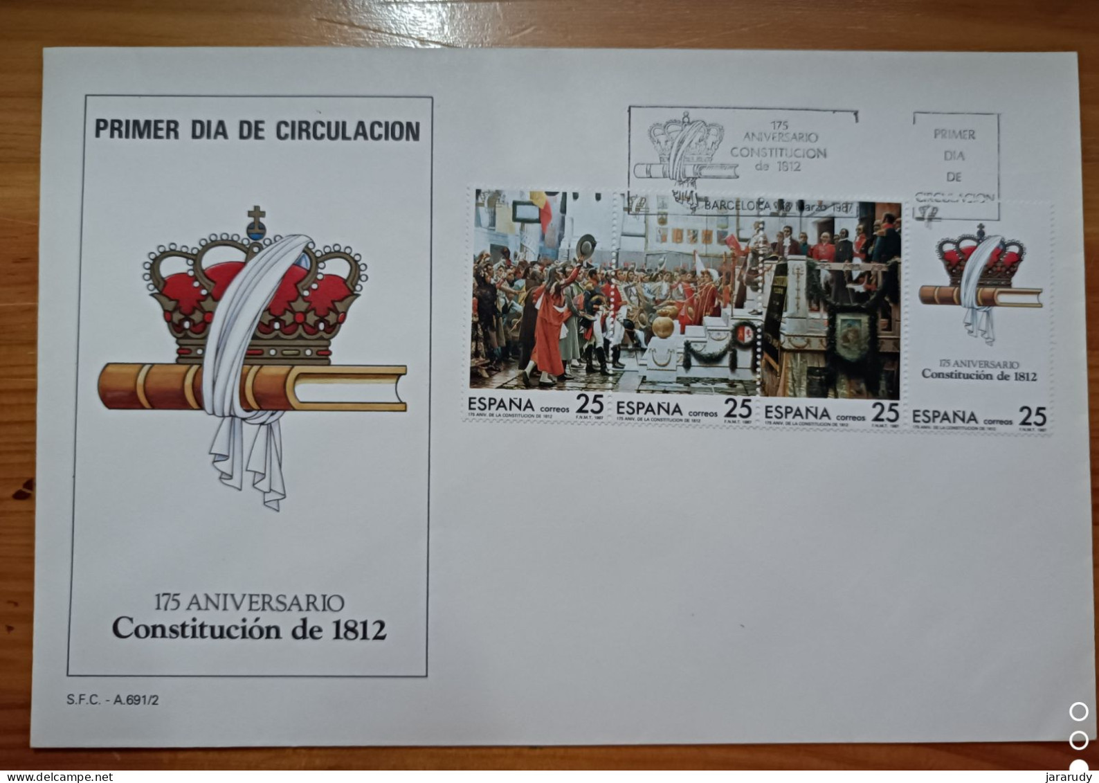 ESPAÑA ANIVERSARIO 1987 FDC/SPD MNH - FDC