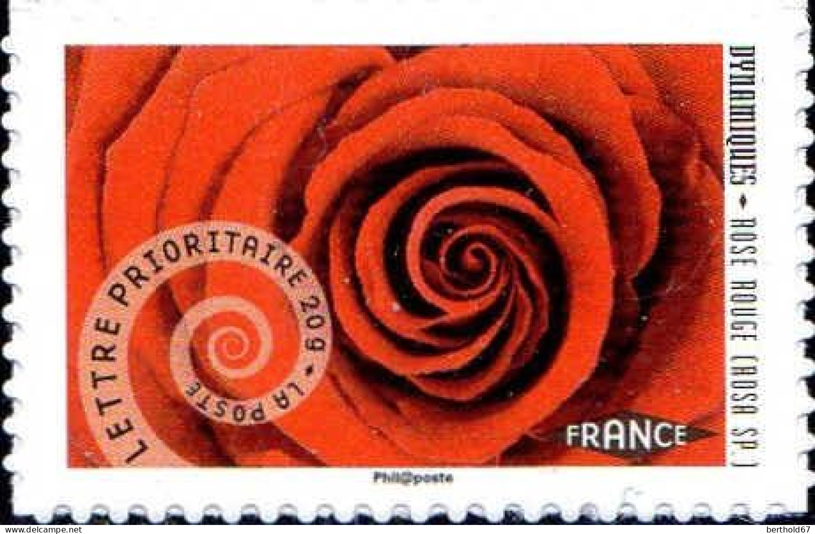 France Poste AA N** Yv: 930A Mi:5751II Dynamiques-Rose Rouge (Rosa Sp.) - Ungebraucht