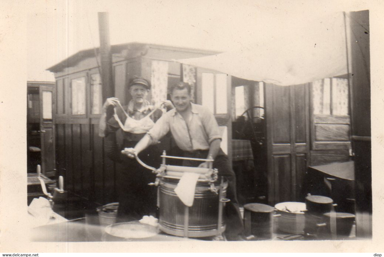 Photographie Photo Vintage Snapshot Batellerie P&eacute;niche Batelier Bateau - Bateaux