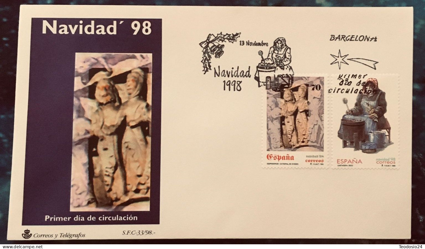 FDC  1998.-  Navidad. - FDC