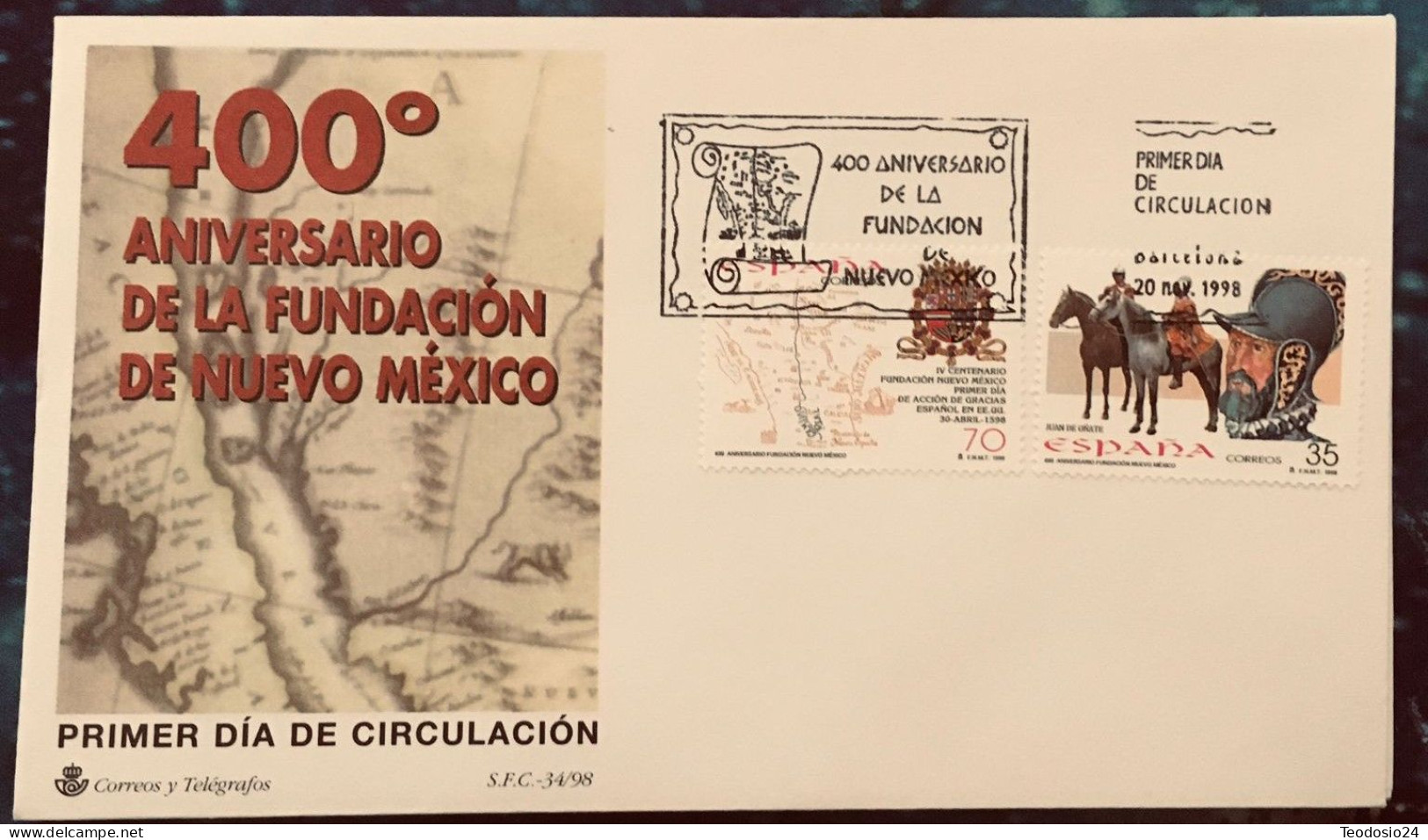 FDC  1998.-  400 Aniversario De La Fundacion De Nuevo México. - FDC