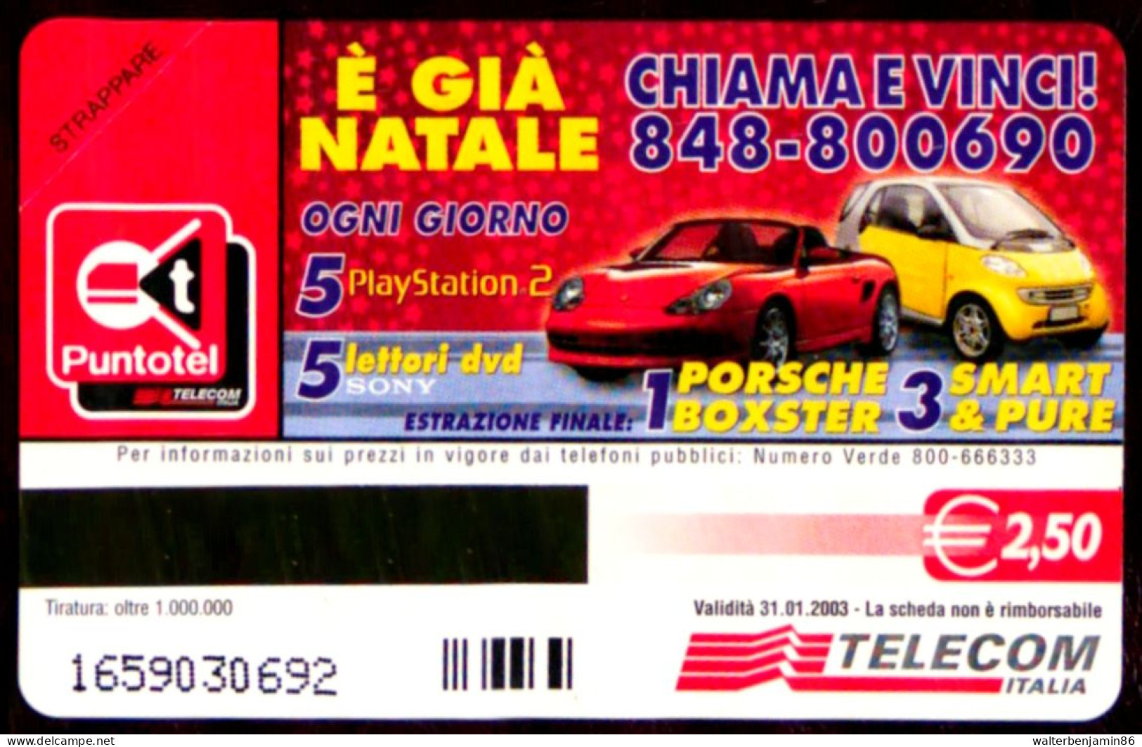 G 1602 104 C&C 3712 SCHEDA TELEFONICA NUOVA MAGNETIZZATA CHIAMA E VINCI E' NATALE - Publiques Spéciales Ou Commémoratives