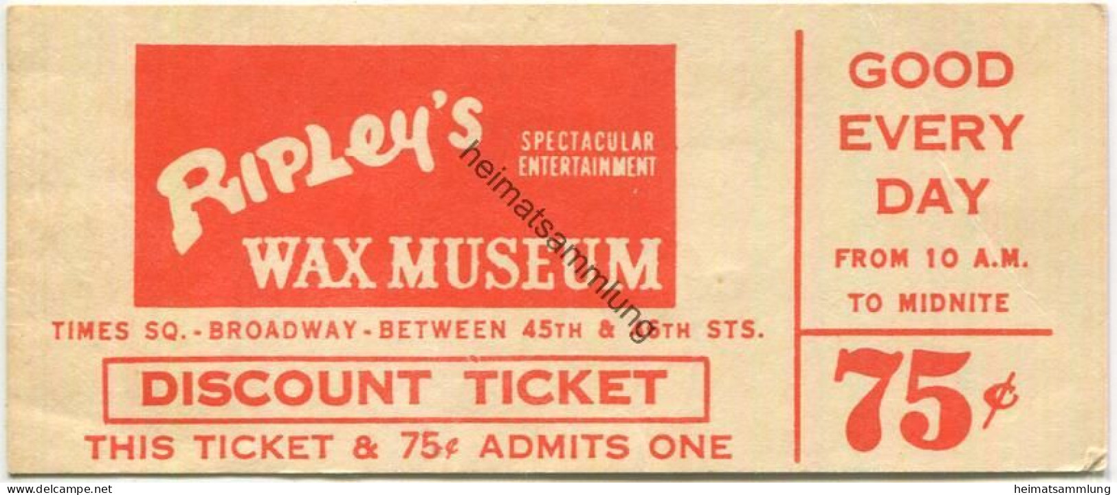 USA - Ripley's Wax Museum New York - Tickets D'entrée