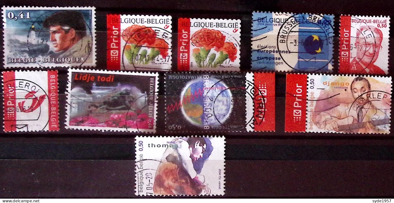 Belgique 2004 10 Timbres Oblitérés, Liste COB Ci-dessous - Used Stamps